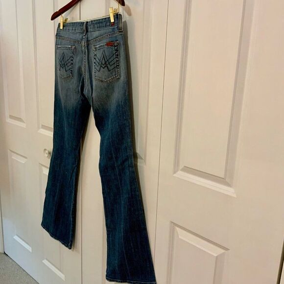 7 For All Mankind Sequined A Pocket Wide Leg Jeans Size 29 - Picture 10 of 12